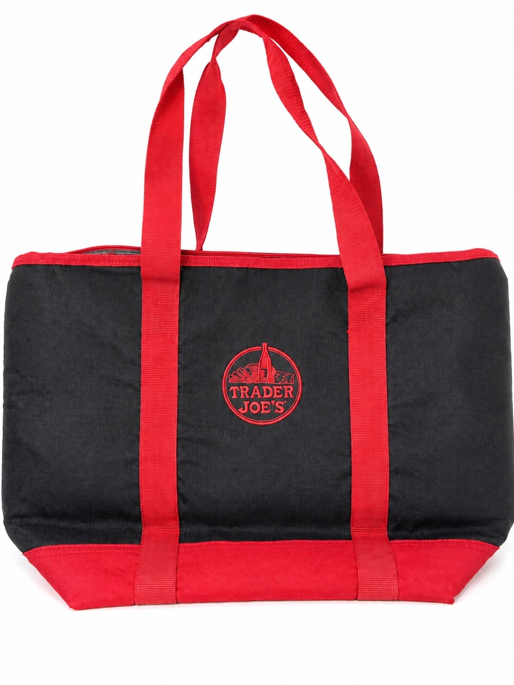 Rare Trader Joe’s, old Circle logo Black and Red Insulated Canvas Tote Bag